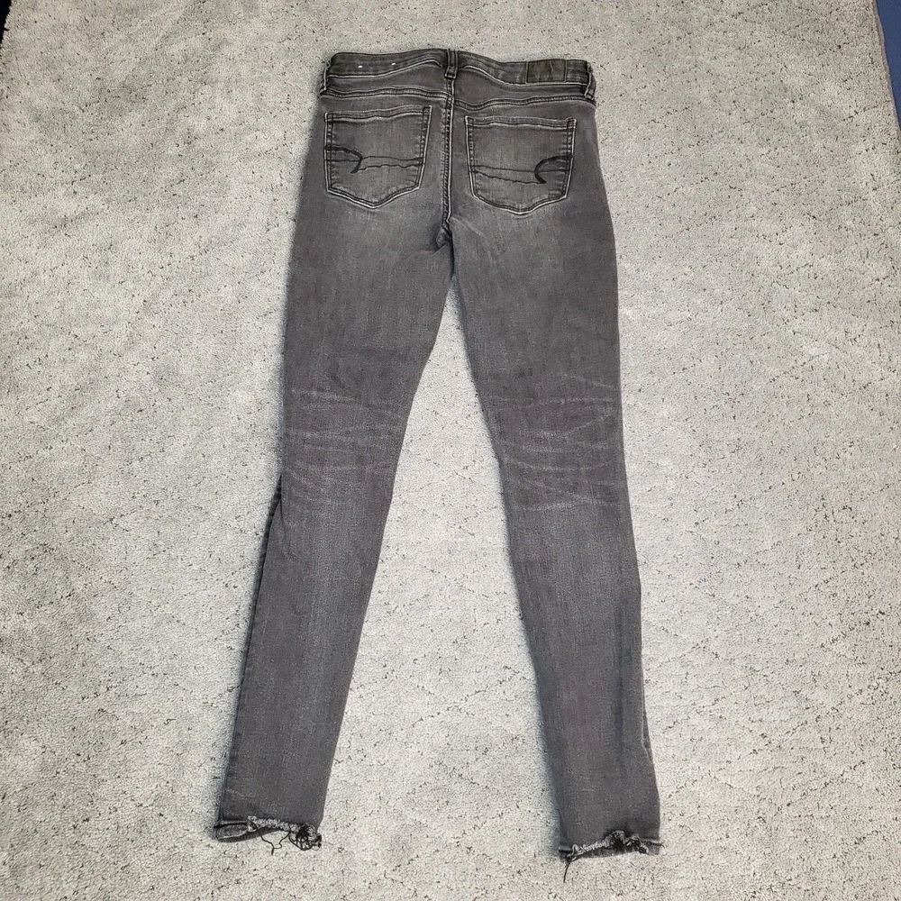 American Eagle Jeans Womens 4 Black Jegging Distressed Next Level‎ Whisker Denim